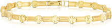 Load image into Gallery viewer, 10k Yellow Gold Satin Finish Links with Round Circle Diamond Cut Finish Charm Bracelet
