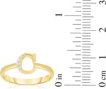 Load image into Gallery viewer, 10k Yellow Gold Personalized Letter A-Z Small Block Alphabet Character CZ Initial Ring
