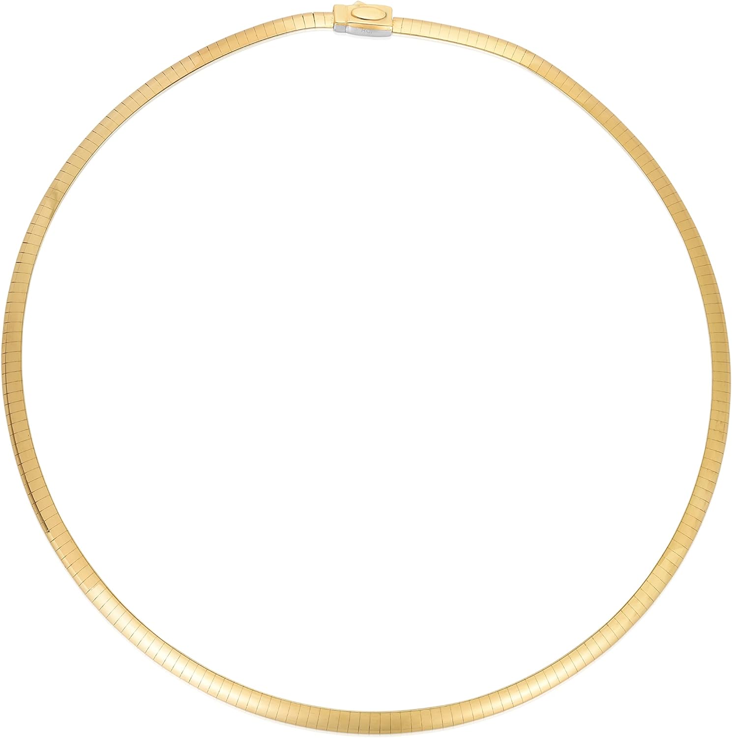 Floreo 14k Yellow and White Gold 6mm Reversible Omega Chain Necklace