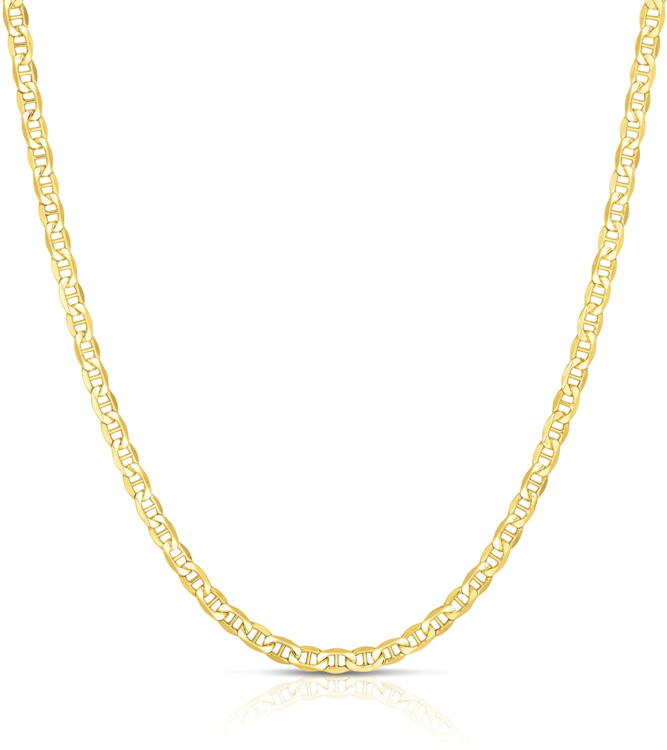 10k Yellow Gold Floreo 10k Yellow Gold Hollow Anchor Mariner Link Chain Necklace