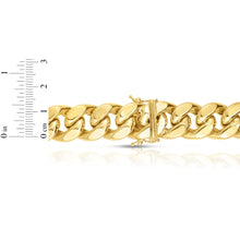 Load image into Gallery viewer, Floreo 10k Yellow Gold 14.2mm Semi-Lite Miami Cuban Chain Necklace
