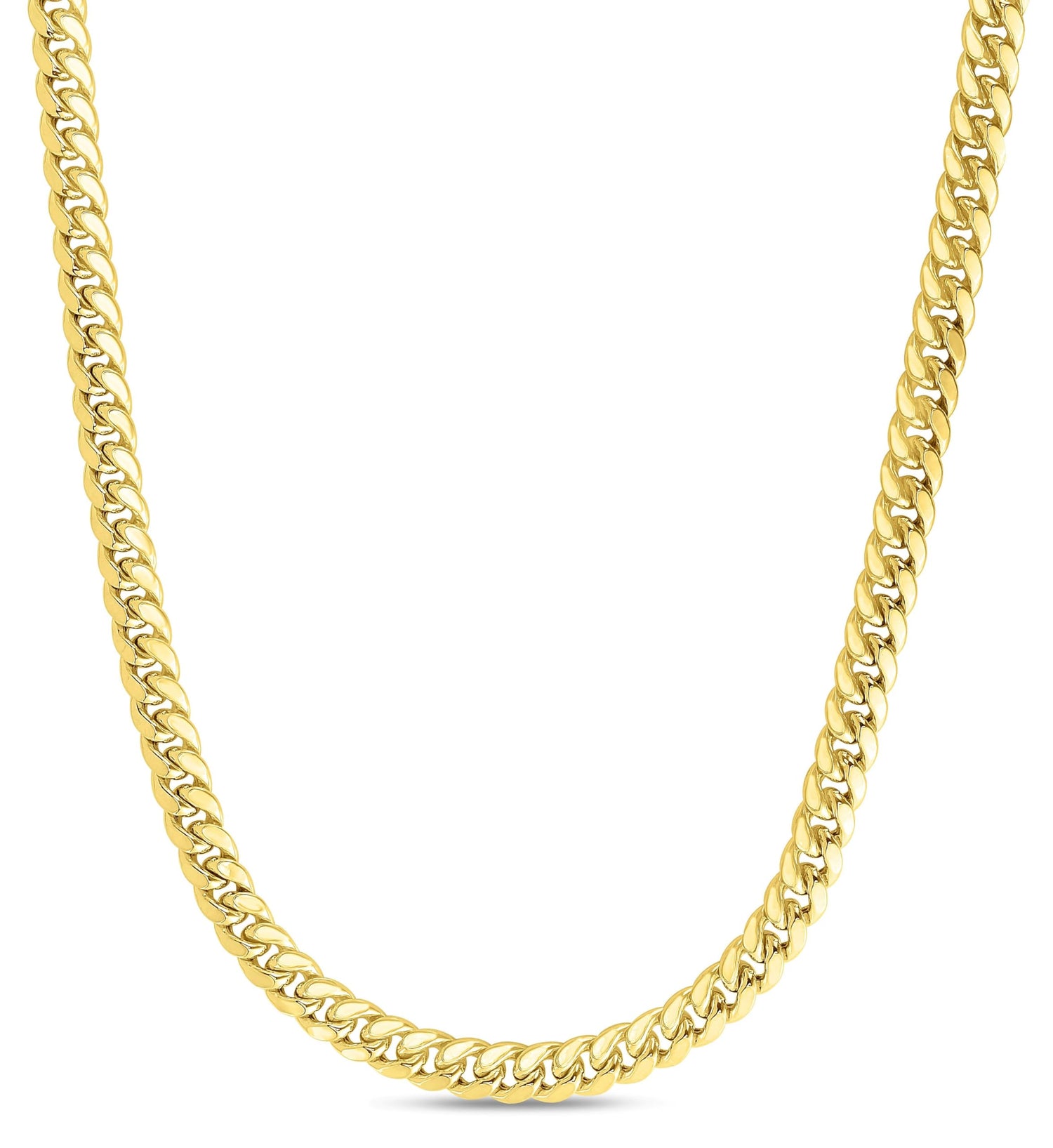 10k Yellow Gold 6.1mm Semi-Lite Miami Cuban Chain Necklace