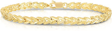 Load image into Gallery viewer, 10k Yellow Gold 4.5mm Leaf with Diamond Cut Finish Link Bracelet
