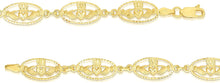 Load image into Gallery viewer, 10k Yellow Gold Claddagh Heart in Oval Link Bracelet
