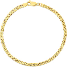 Load image into Gallery viewer, 10k Yellow Gold Lightweight Round Wheat Diamond Cut Franco Bracelet or Anklet
