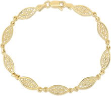 Load image into Gallery viewer, 10k Yellow Gold Filigree Oval Link Bracelet
