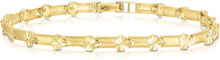 Load image into Gallery viewer, 10k Yellow Gold Satin Finish Links with Pear Shape Diamond Cut Finish Charm Bracelet
