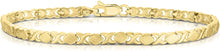 Load image into Gallery viewer, 10k Yellow Gold XOXO X and O Satin and High Polish Finish Bracelet
