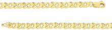 Load image into Gallery viewer, 10k Yellow Gold XOXO X and O Heart Shape Satin and High Polish Finish Bracelet
