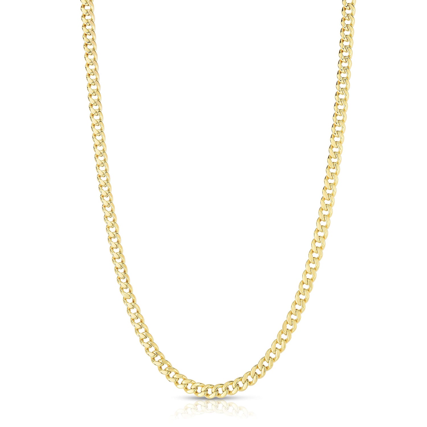 Floreo 10k Yellow Gold 4.5mm Semi-Lite Miami Cuban Chain Necklace