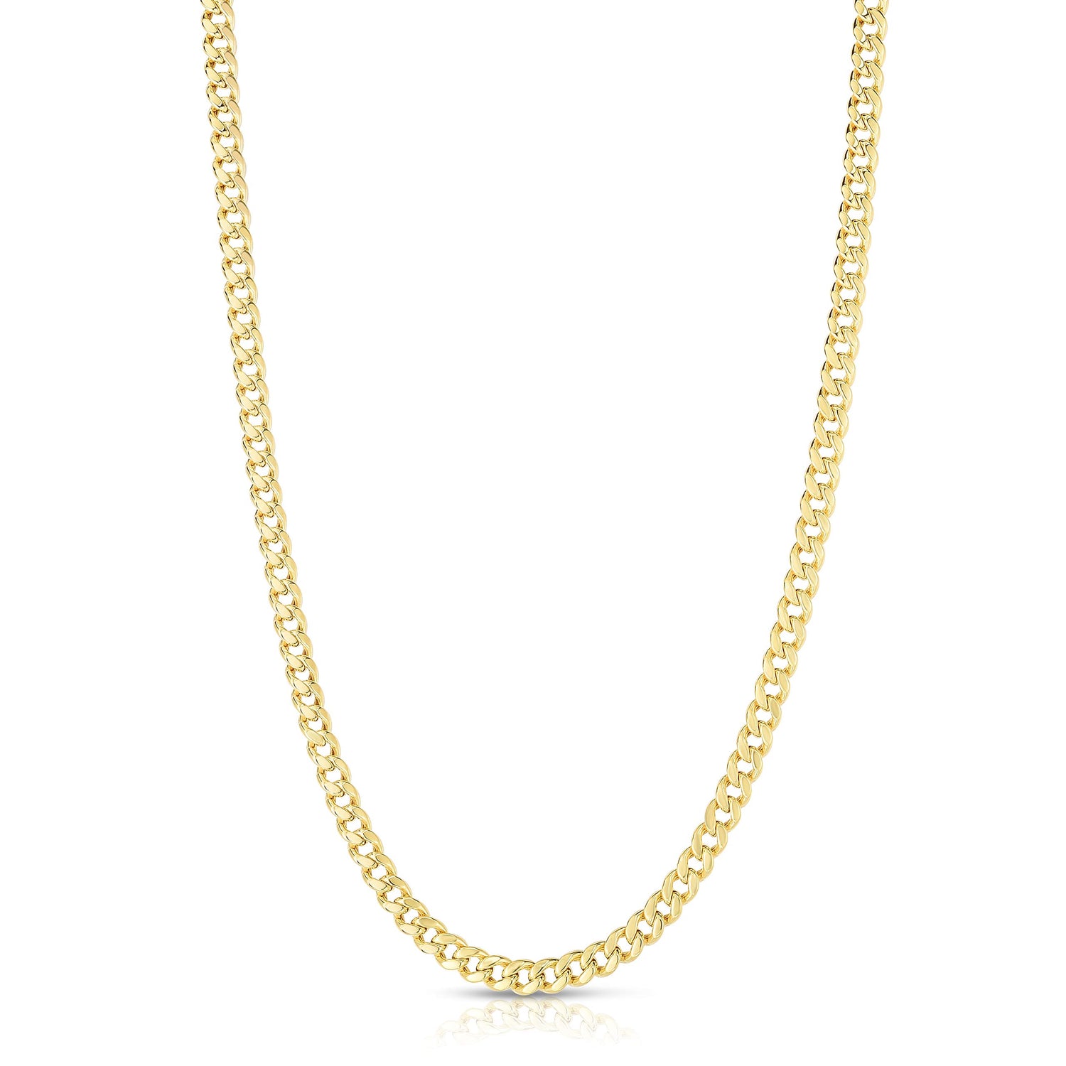 10k Yellow Gold 4.5mm Semi-Lite Miami Cuban Chain Necklace
