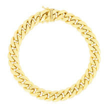 Load image into Gallery viewer, 10k Yellow Gold 8.6mm Semi-Lite Miami Cuban Chain Bracelet
