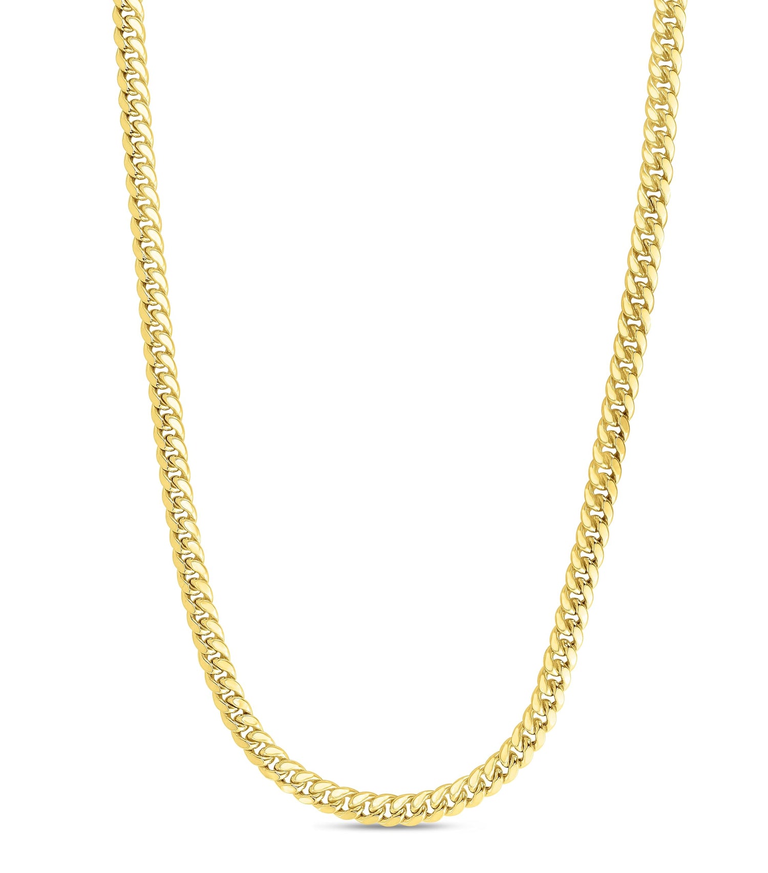 10k Yellow Gold 7.3mm Semi-Lite Miami Cuban Chain Necklace