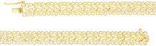 Load image into Gallery viewer, 10k Yellow Gold 8.5mm Filigree and Leaf with Diamond Cut Finish Link Bracelet
