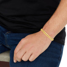 Load image into Gallery viewer, Floreo 10k Yellow Gold 6.8mm Semi-Lite Miami Cuban Chain Bracelet
