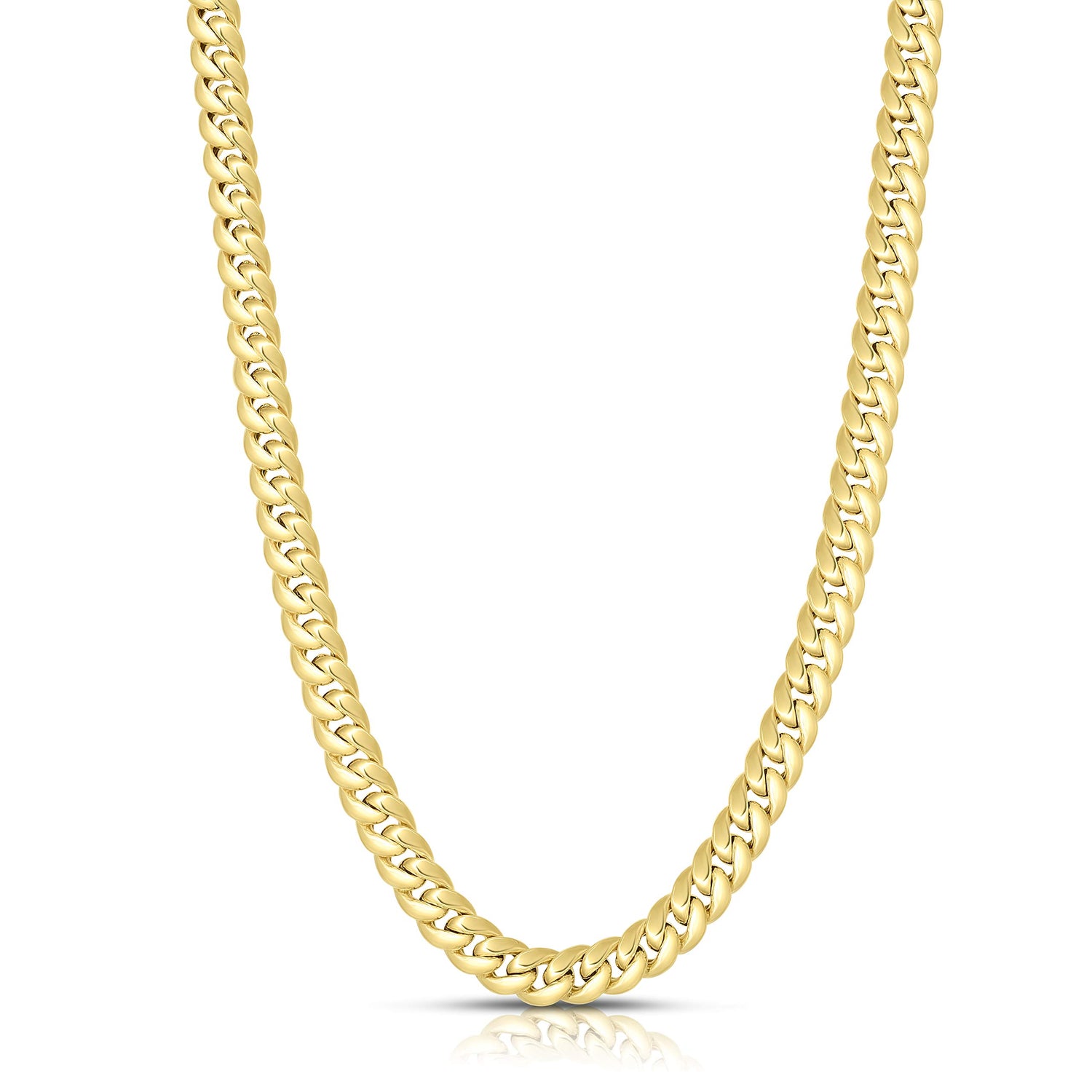 10k Yellow Gold 5.4mm Semi-Lite Miami Cuban Chain Necklace
