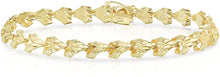 Load image into Gallery viewer, 10k Yellow Gold 7.5mm Heart Shape with Diamond Cut and Satin Finish Link Bracelet
