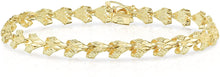 Load image into Gallery viewer, 10k Yellow Gold 7.5mm Heart Shape with Diamond Cut and Satin Finish Link Bracelet
