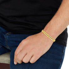 Load image into Gallery viewer, 10k Yellow Gold 8.6mm Semi-Lite Miami Cuban Chain Bracelet
