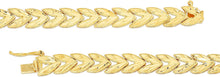 Load image into Gallery viewer, 10k Yellow Gold 7.5mm Leaf with Diamond Cut Finish Link Bracelet
