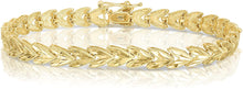 Load image into Gallery viewer, 10k Yellow Gold 6mm Leaf with Diamond Cut Finish Link Bracelet
