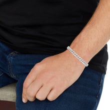 Load image into Gallery viewer, Floreo 10k White Gold 7.3mm Semi-Lite Miami Cuban Chain Bracelet
