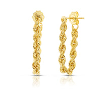 Load image into Gallery viewer, 10k Yellow Gold 3.2mm Rope Chain Drop Earrings, Length: 1&quot;
