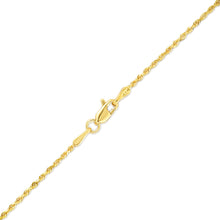 Load image into Gallery viewer, 10k Yellow Gold 1.5mm Solid Diamond Cut Rope Chain Necklace
