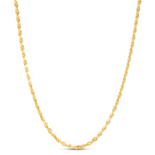 Load image into Gallery viewer, 10k Yellow Gold 4mm Solid Diamond Cut Rope Chain Necklace
