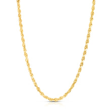 Load image into Gallery viewer, 10k Yellow Gold 5mm Solid Diamond Cut Rope Chain Necklace
