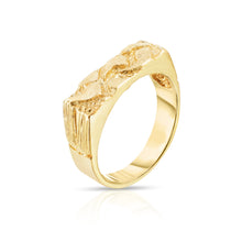 Load image into Gallery viewer, Floreo 10k Yellow Gold 6mm Narrow Rectangle Shape Dense Nugget Ring
