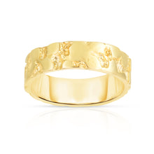Load image into Gallery viewer, Floreo 10k Yellow Gold 5.5mm Solid Full Nggget Band Ring
