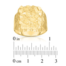Load image into Gallery viewer, Floreo Men&#39;s 10k Yellow Gold 17.5mm Lite Square Nugget Ring
