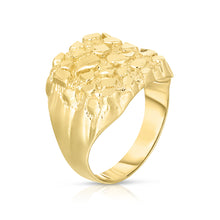 Load image into Gallery viewer, Floreo Men&#39;s 10k Yellow Gold 17.5mm Lite Square Nugget Ring
