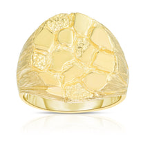 Load image into Gallery viewer, Floreo Men&#39;s 10k Yellow Gold 20.5mm Extra Large Circle Dense Nugget Ring
