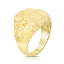 Load image into Gallery viewer, Floreo Men&#39;s 10k Yellow Gold 20.5mm Extra Large Circle Dense Nugget Ring

