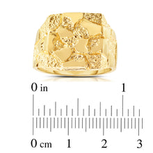 Load image into Gallery viewer, Floreo Men&#39;s 10k Yellow Gold 15.5mm Flat Square Dense Nugget Ring
