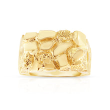 Load image into Gallery viewer, 10k Yellow Gold 11mm Square Dense Nugget Ring
