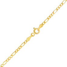 Load image into Gallery viewer, 10k Fine Gold Figaro Chain Bracelet with Concave Look

