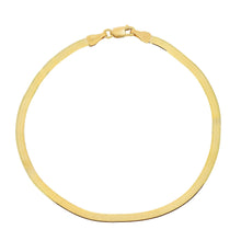 Load image into Gallery viewer, 10k Yellow Gold Super Flexible Silky Herringbone Chain Bracelet, 0.12 Inch, 3mm
