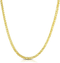 Load image into Gallery viewer, 10k Yellow Gold 2.7mm Lightweight Palm Tree Round Wheat Necklace
