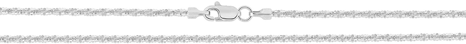 Floreo 14k Fine Gold 1.1mm Sparkle Criss Cross Chain Necklace