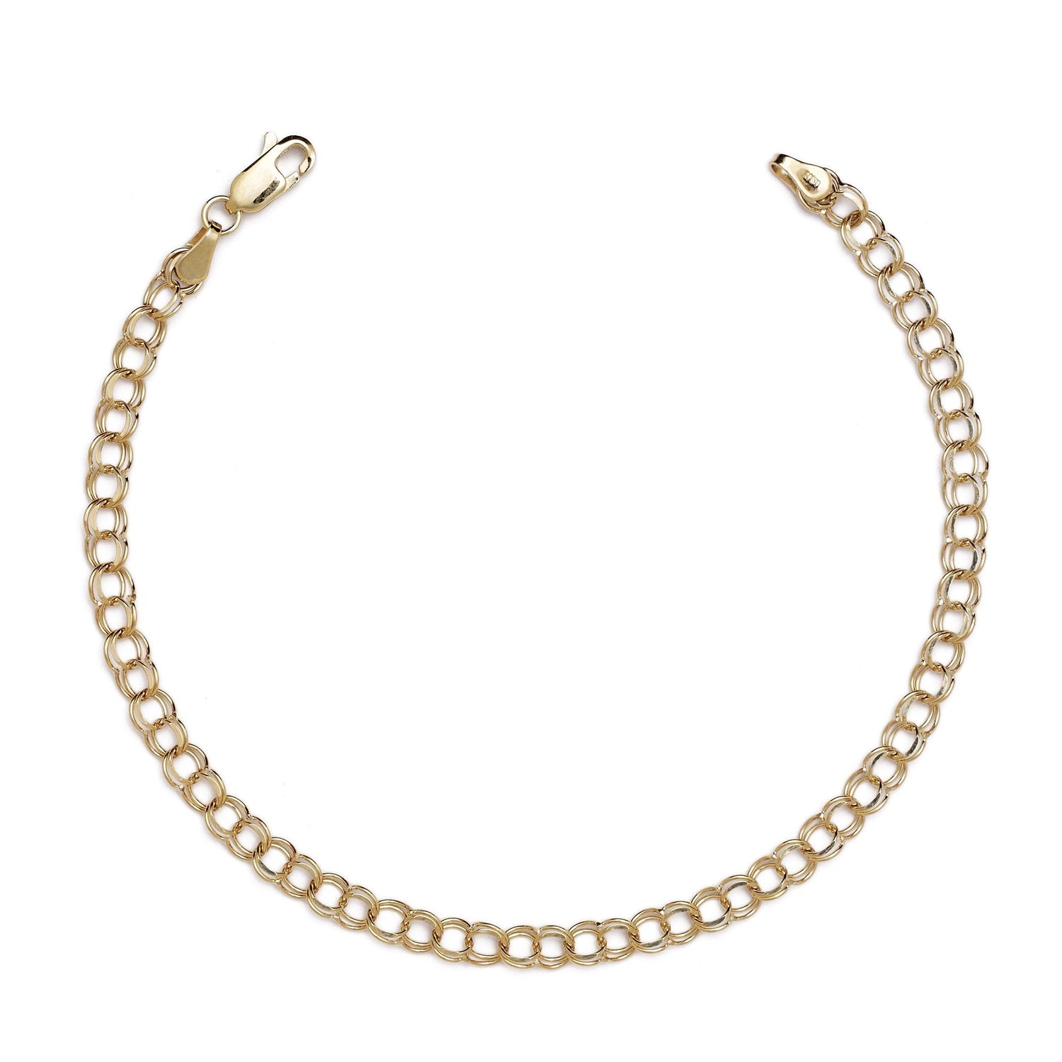 10k Yellow Gold High Polished Solid Charm Bracelet (0.16