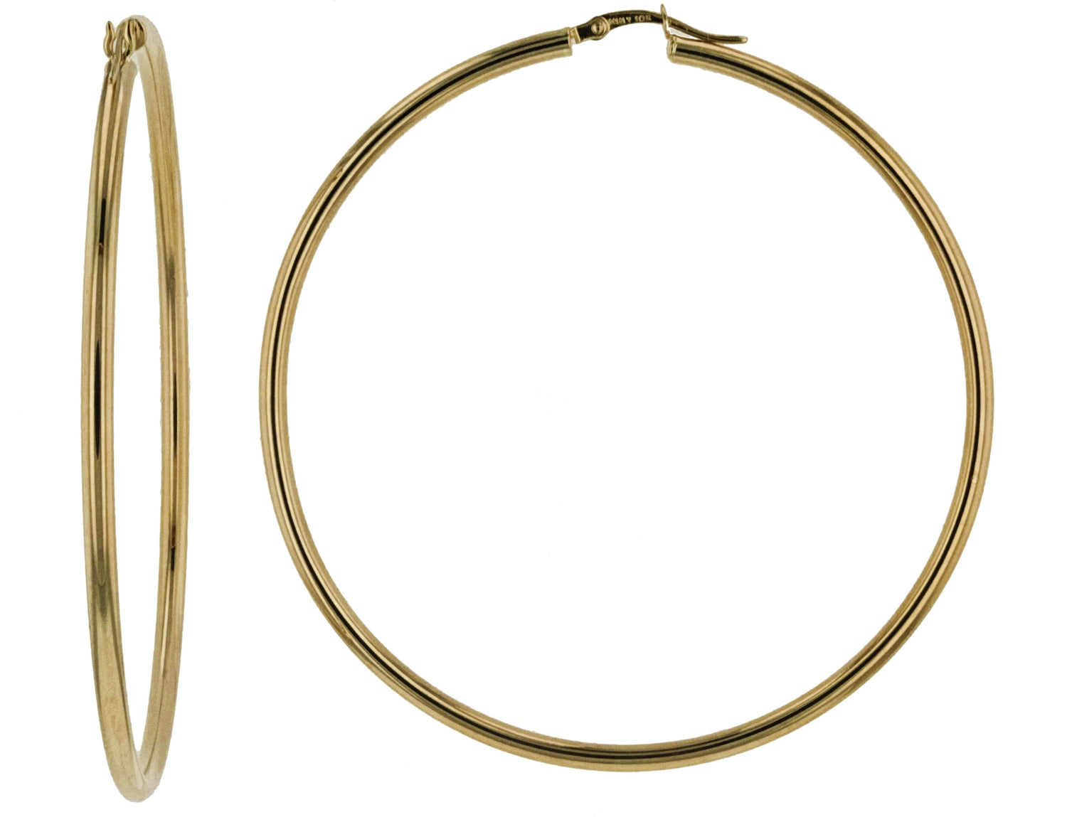 10k Fine Gold High Polished Tube Hoop Earrings (0.10