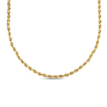 Load image into Gallery viewer, 10k Yellow Gold Diamond Cut Hollow Rope Chain Necklace for Men and Women, 5mm
