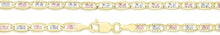 Load image into Gallery viewer, Floreo 10k Tri Color Gold Diamond Cut 2.6mm Valentino Chain Necklace
