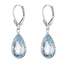 Load image into Gallery viewer, Sterling Silver Colored Stone Earring, Lever Back Closure, Pear shape, Bezel-Set
