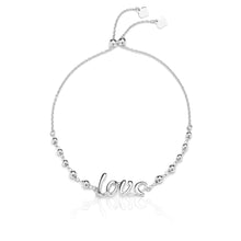 Load image into Gallery viewer, Sterling Silver Adjustable Love Bracelet with Beads, Expandable 9 Inch
