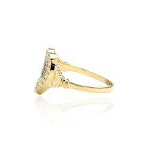 Load image into Gallery viewer, 10k Yellow Gold Romantic &quot;Best Mom&quot; Heart Ring with Cubic Zirconia for Mothers
