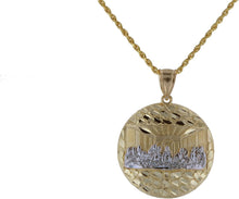 Load image into Gallery viewer, 10k Yellow and White Gold The Last Supper Pendant Necklace Hip Hop Nugget
